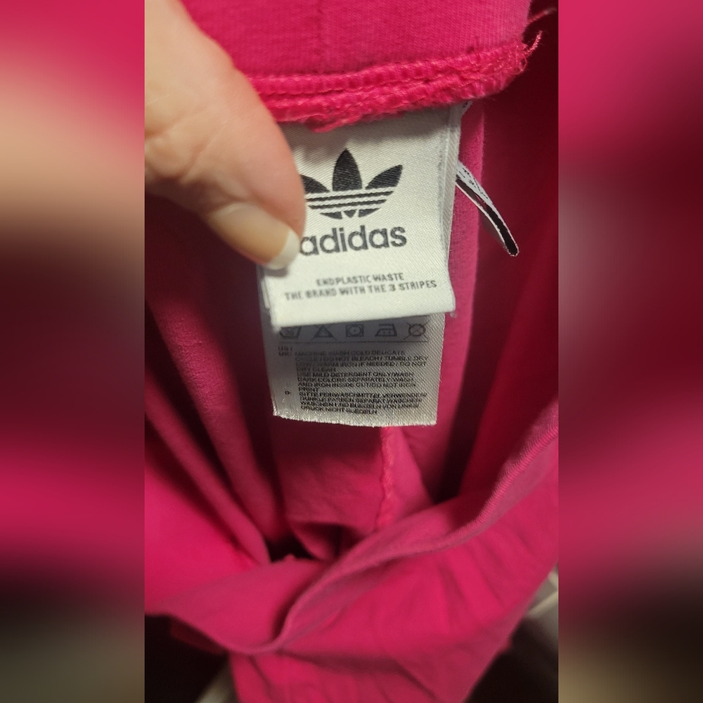 Adidas Ladies (Oversized) Pink Leggings Bottoms Small - Picture 6 of 6